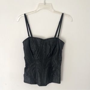 Royal Bones corset-like faux leather top